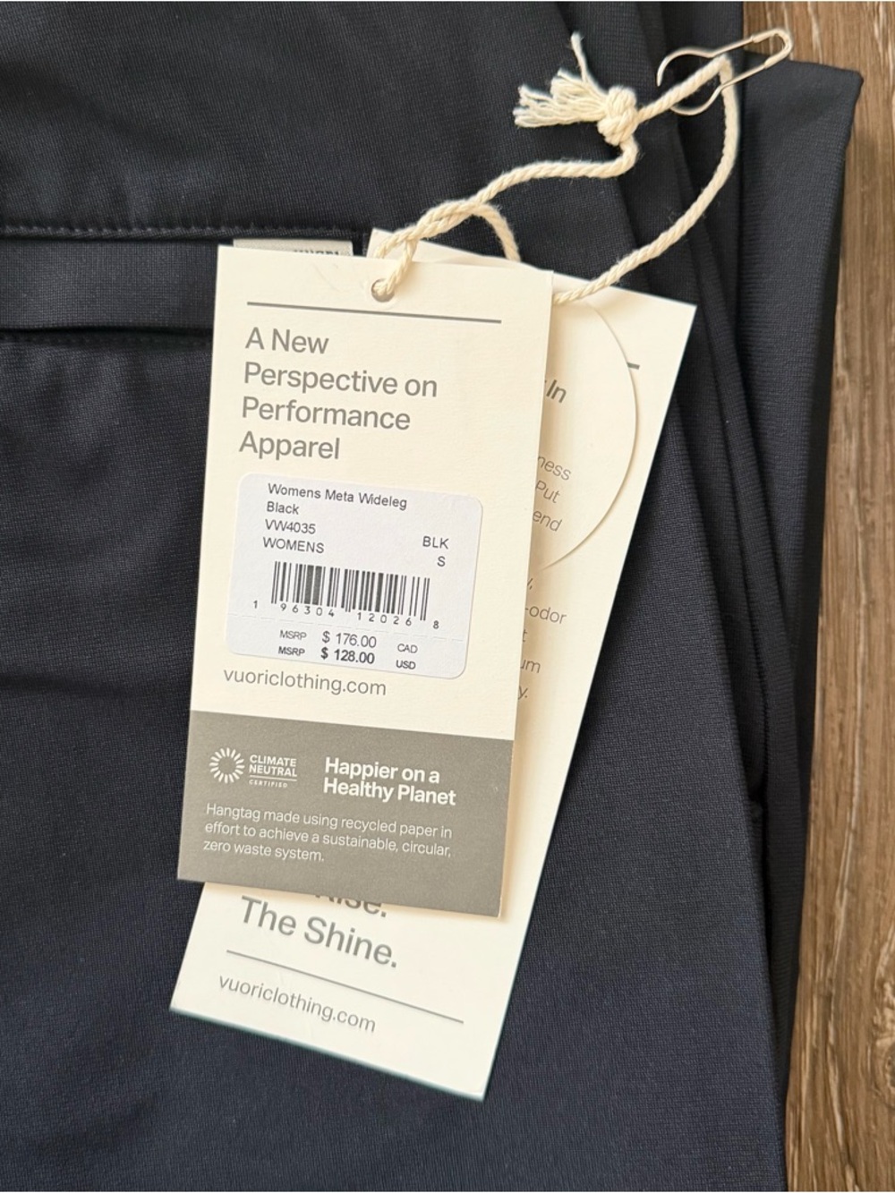 VUORI Meta Wide Leg Pant Women's Size Small Black VW4035 NWT - Picture 5 of 7